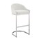 Armen Living Atherik Counter Stool in Brushed Stainless Steel with White Faux Leather 840254335844 - alternate 1